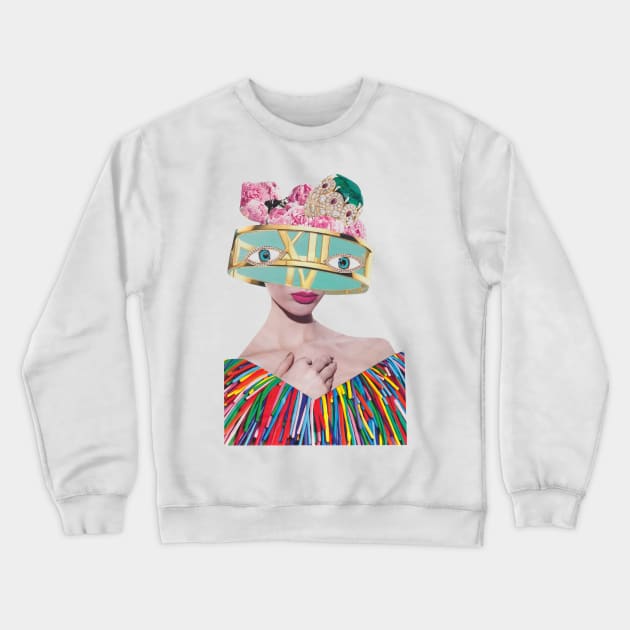 Surreal Portrait of a Girl Crewneck Sweatshirt by Luca Mainini